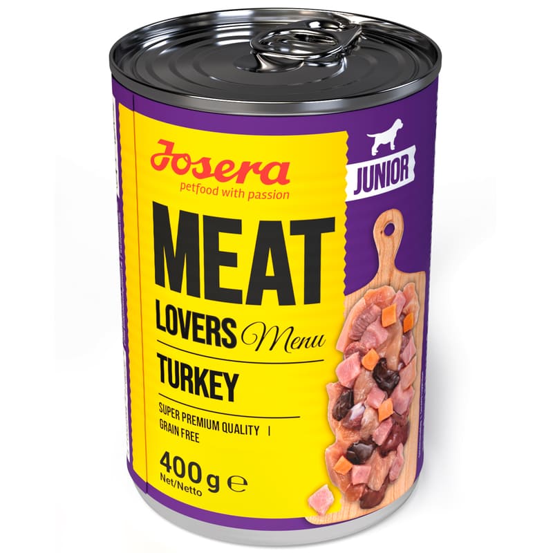 Josera Meat Lovers Menu Turkey Junior konservi kucēniem ar tītaru 400 g